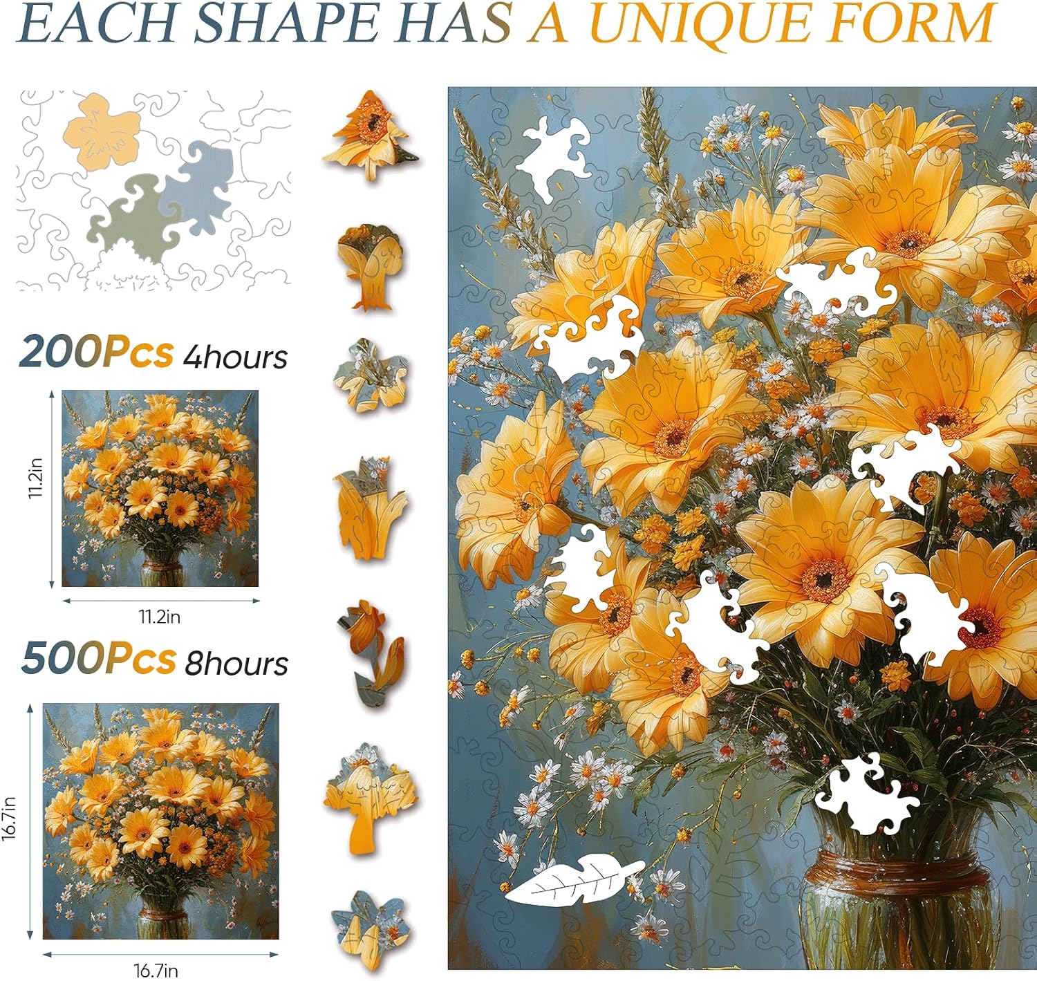 Detalle de Jiroinlly Wooden Jigsaw Puzzle, 200 Pieces