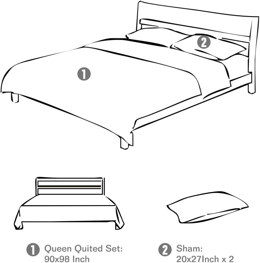 Detalle 2 de Travan 3-Piece Queen Quilt Set with Shams: Oversized, Reversible Microfiber Comfort