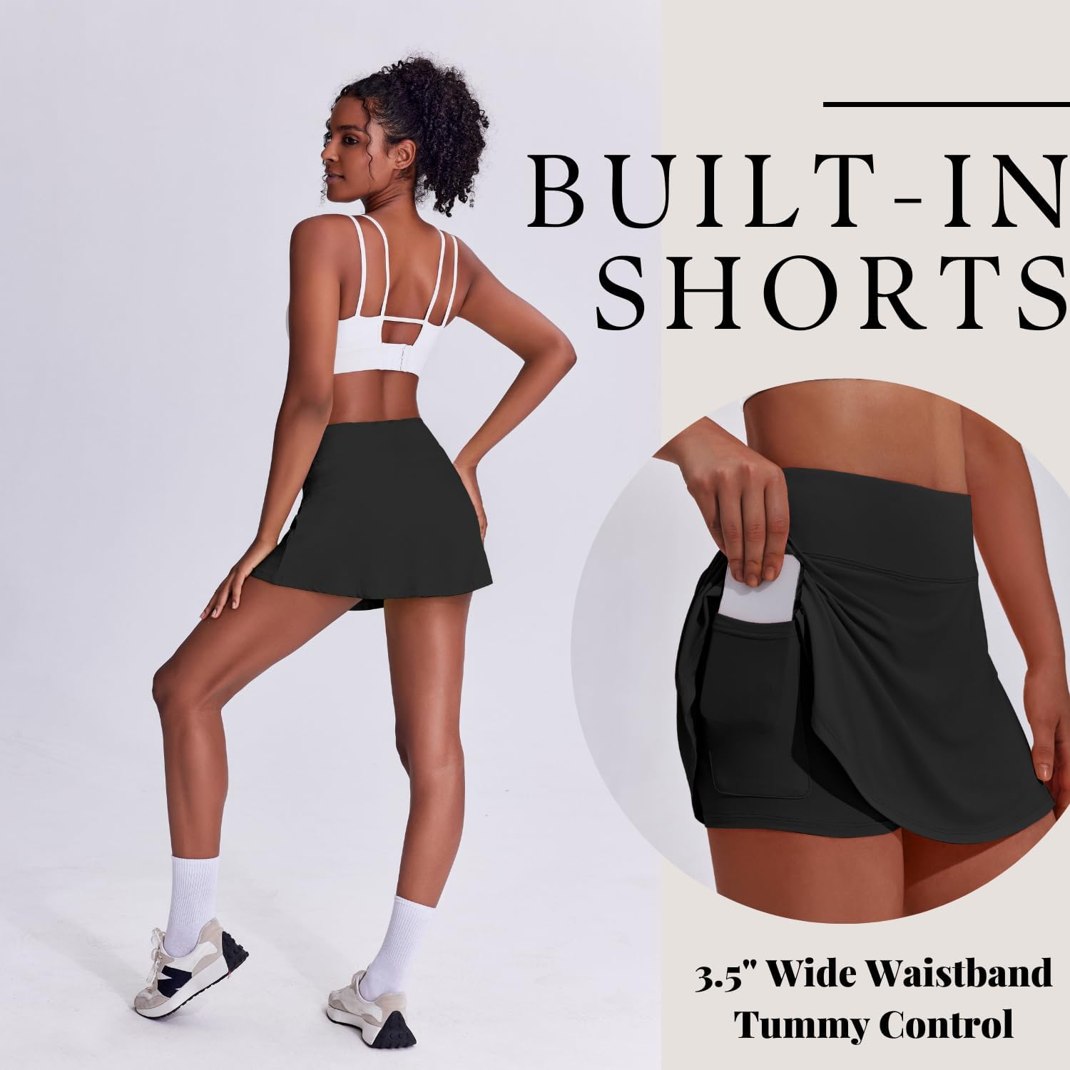 Thumbnail 4 de PINSPARK pleated athletic tennis skirt skort with built-in shorts and pocket