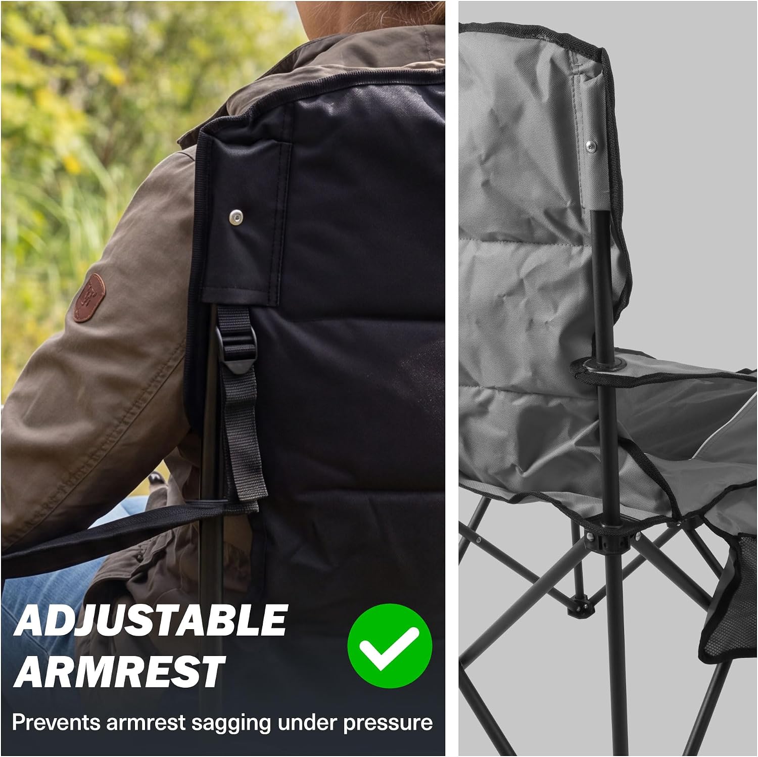 Thumbnail 6 de ARURU 227 Oversized Folding Camping Chair, Padded with Cooler and Pockets
