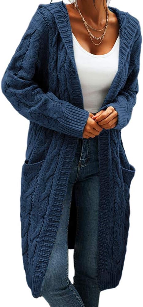 Thumbnail 6 de GeGekoko Strickjacke Damen mit Kapuze – Grobstrickcardigan mit Taschen, lose Passform