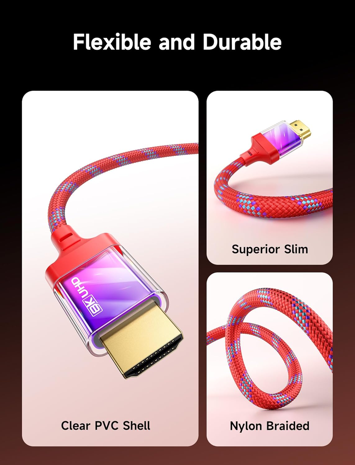 Thumbnail 4 de JSAUX Cavo HDMI 2.1 8K 1 metro (2 pezzi) 48Gbps, eARC e 4K@120/144 Hz