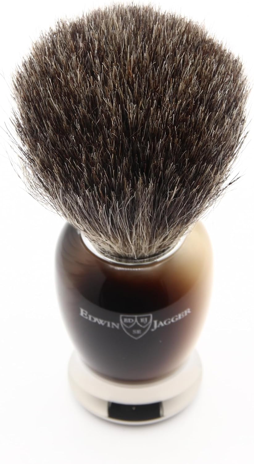 Detalle de Edwin Jagger 81SB582AMZ Pure Badger – pędzel do golenia, włosie borsuka 21 mm