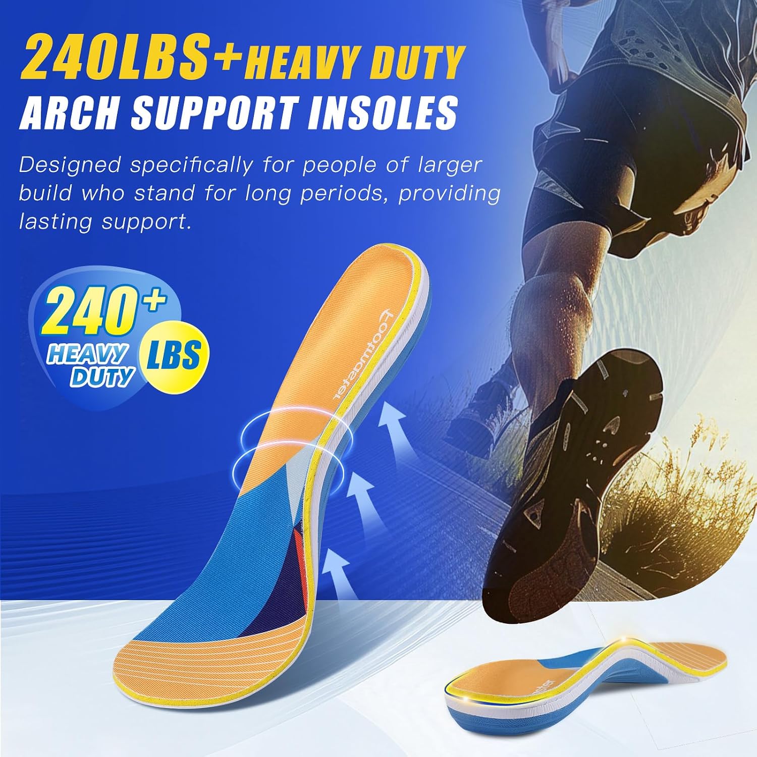 Detalle 2 de FootMaster ProMax Orthotic Insoles for Plantar Fasciitis & Heel Pain (Heavy-Duty Arch Support)