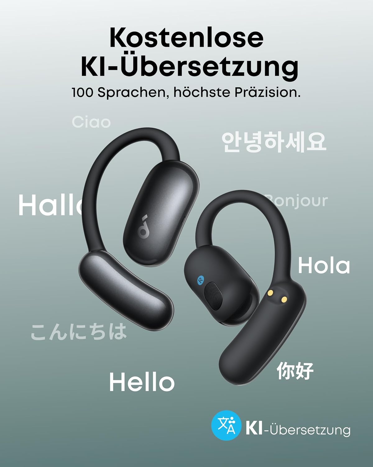 Detalle 2 de soundcore AeroFit 2 35 Stunden Open-Ear-Kopfhörer