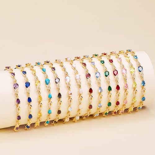Thumbnail 5 de FANCIME Teardrop Ruby Tennis Bracelet for Women