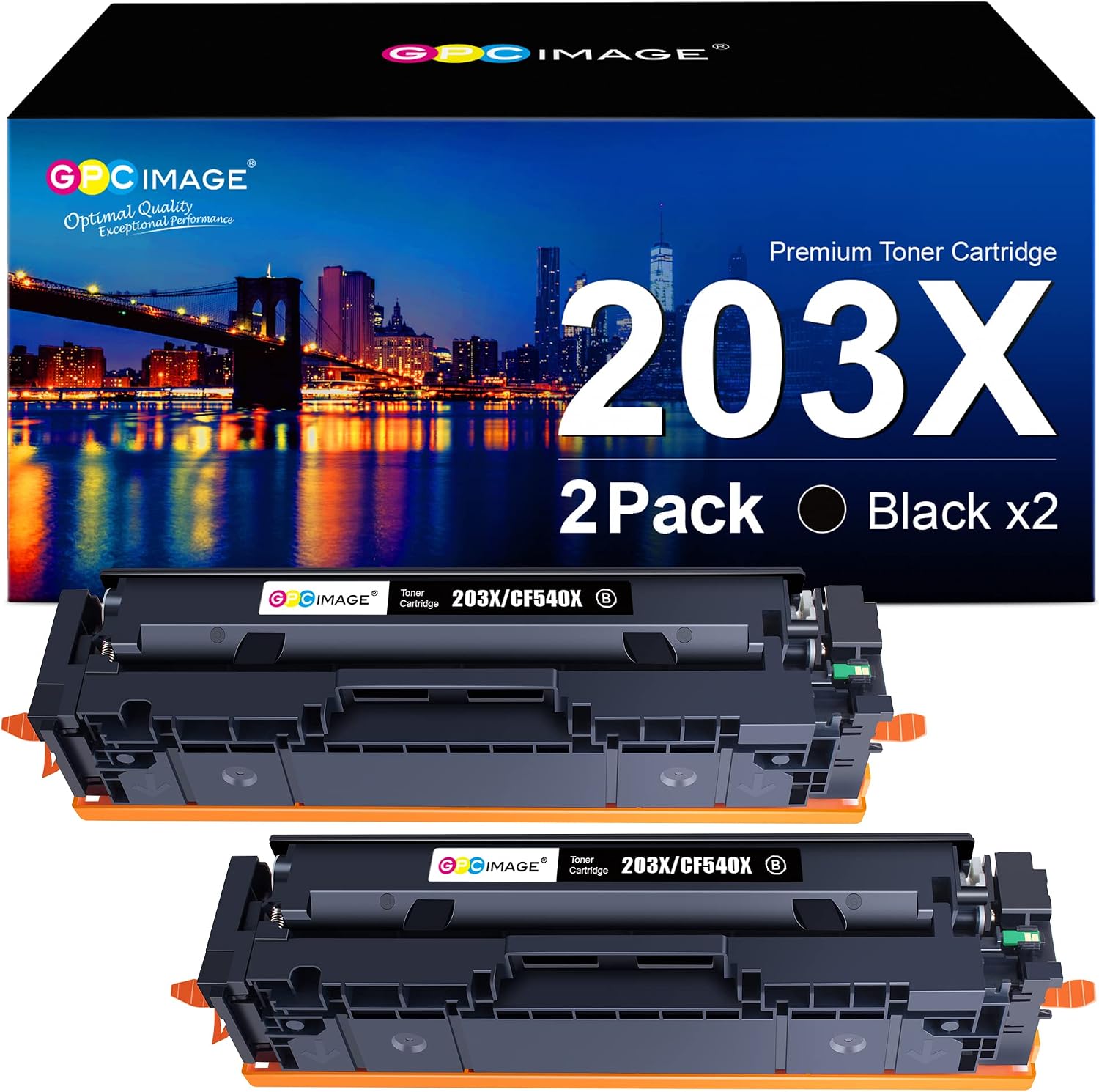 Detalle de GPC IMAGE 203X Schwarz – kompatibel mit HP 203X/203A CF540X CF540A, 2er-Pack