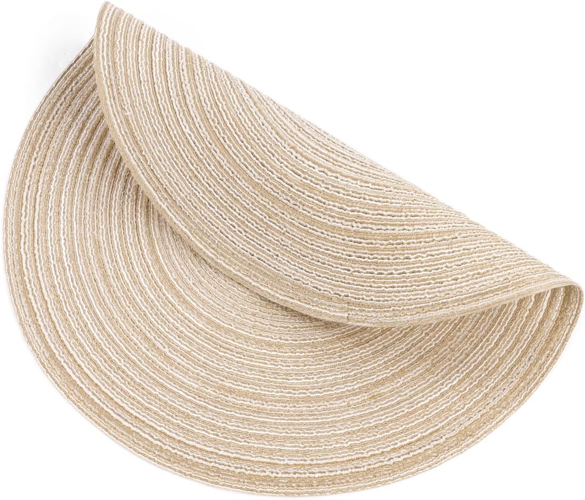 Thumbnail 6 de SHACOS round braided placemats and coasters set of 6 (beige) – washable heat-resistant table mats
