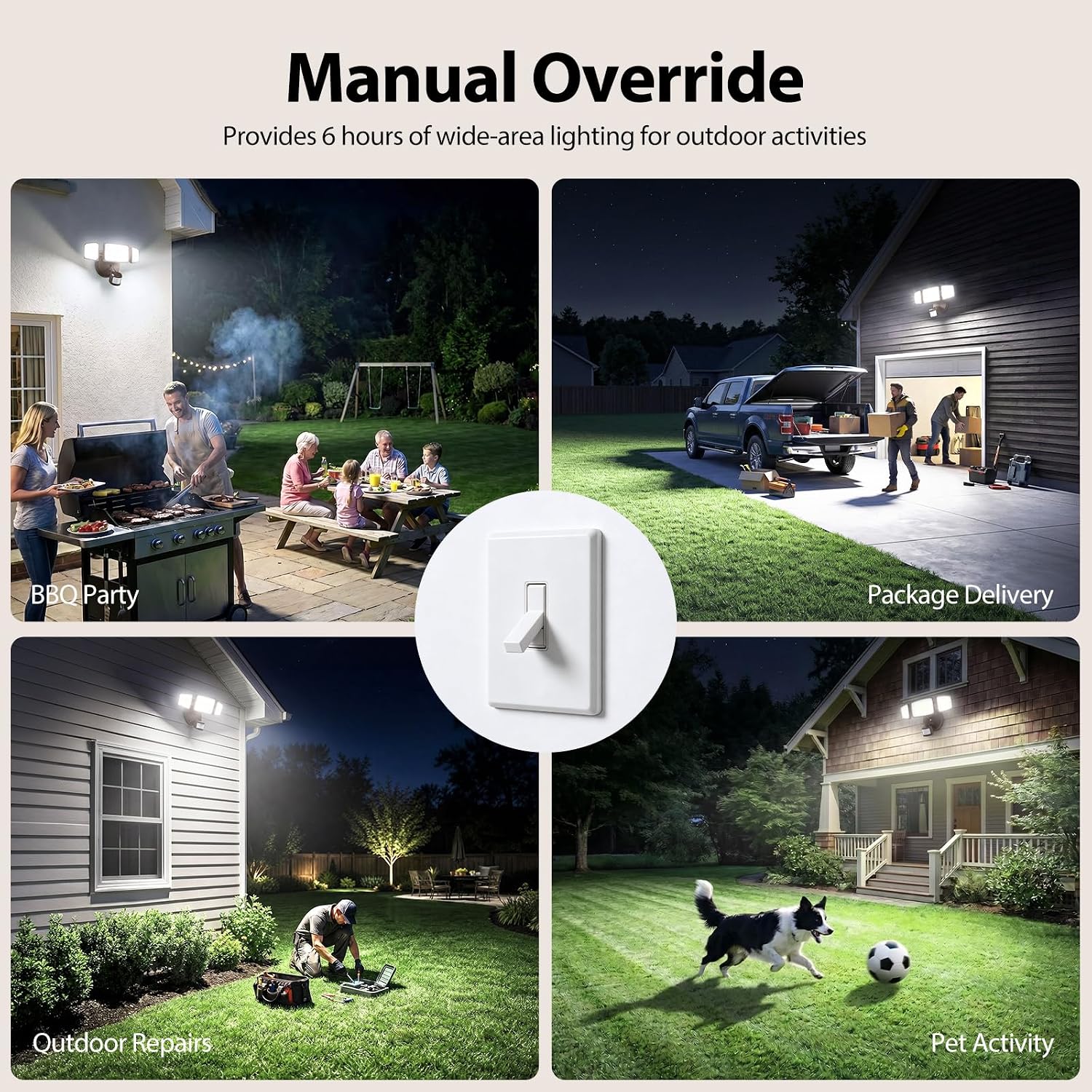 Detalle 2 de Onforu outdoor motion sensor flood light 100W