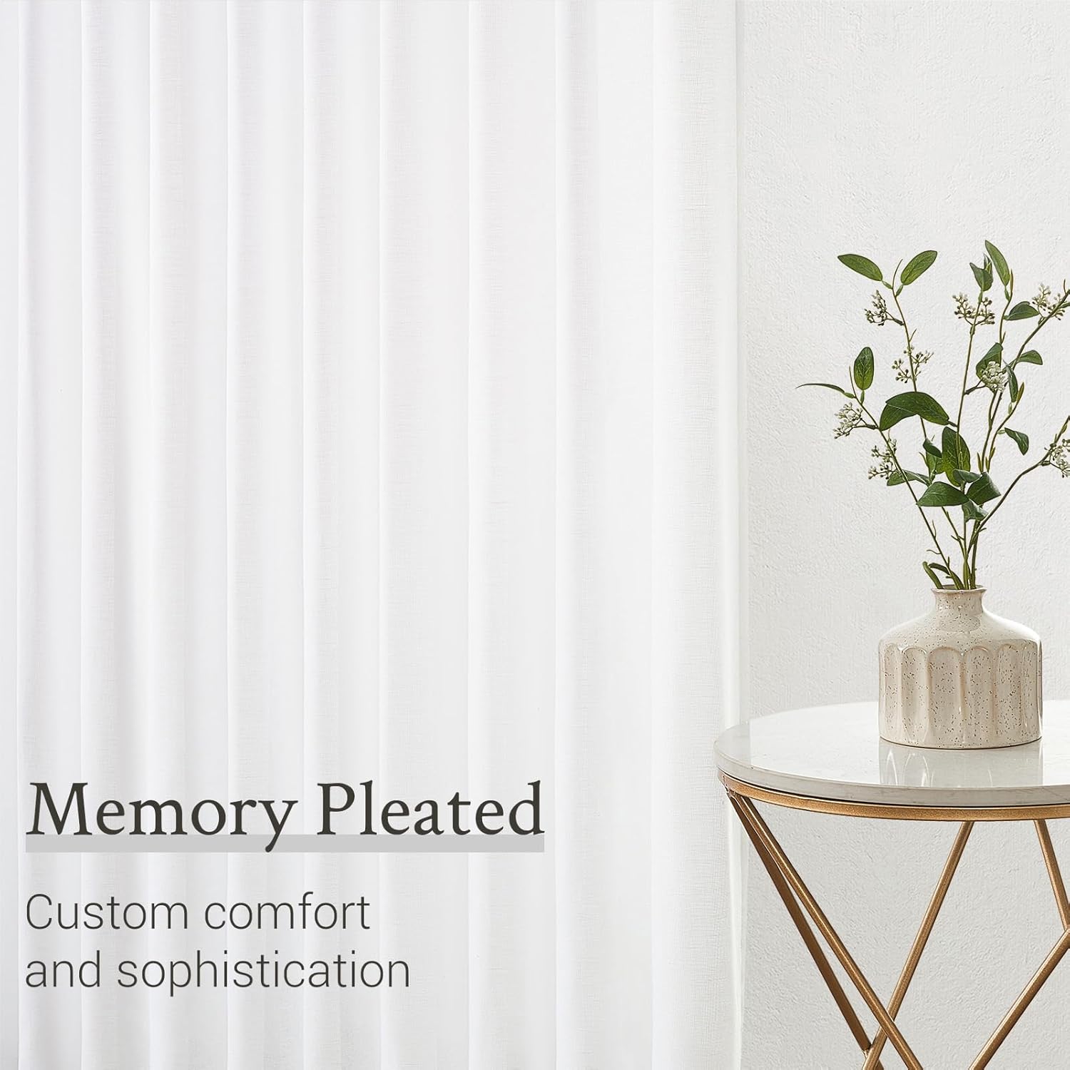 Detalle de Topfinel Linen Curtains, 96 Inches