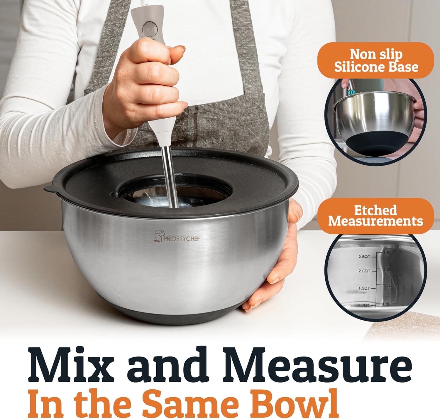 Thumbnail 1 de Priority Chef Mixing Bowls Set 1.5–5 qt