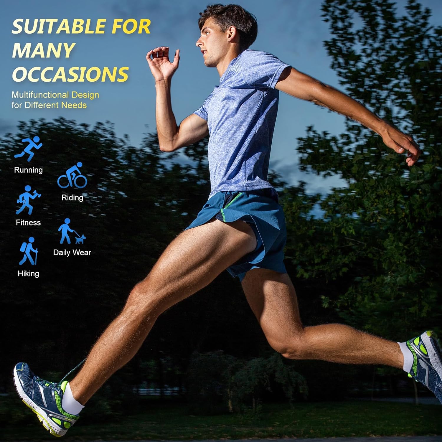 Thumbnail 6 de SockWaddles Trainer Socks (Men & Women) – Anti-Blister Cushioned Ankle Running Socks, 6 Pairs (White/Black)