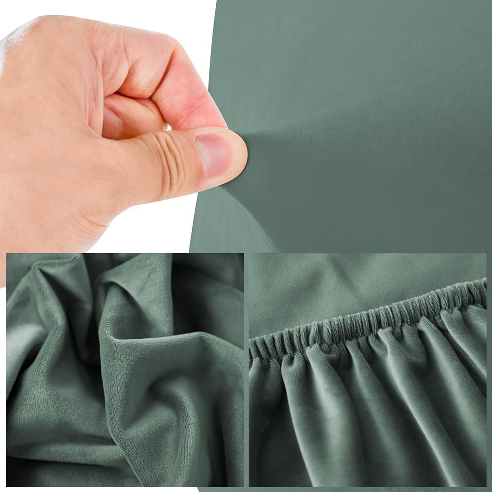 Detalle 2 de Caijin copertura per testiera in velluto elasticizzato Verde Cipresso (150-170 cm)