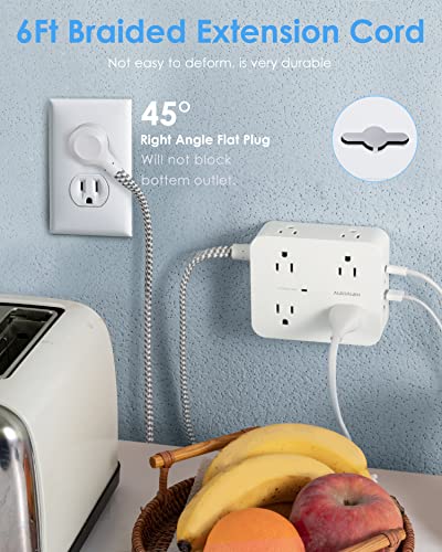 Thumbnail 6 de HANYCONY 6Ft Surge Protector with 8 Outlets and 4 USB Ports ⚡