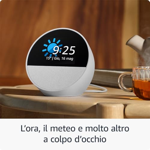 Detalle de Amazon Echo Spot (modello 2024) – sveglia intelligente con Alexa+