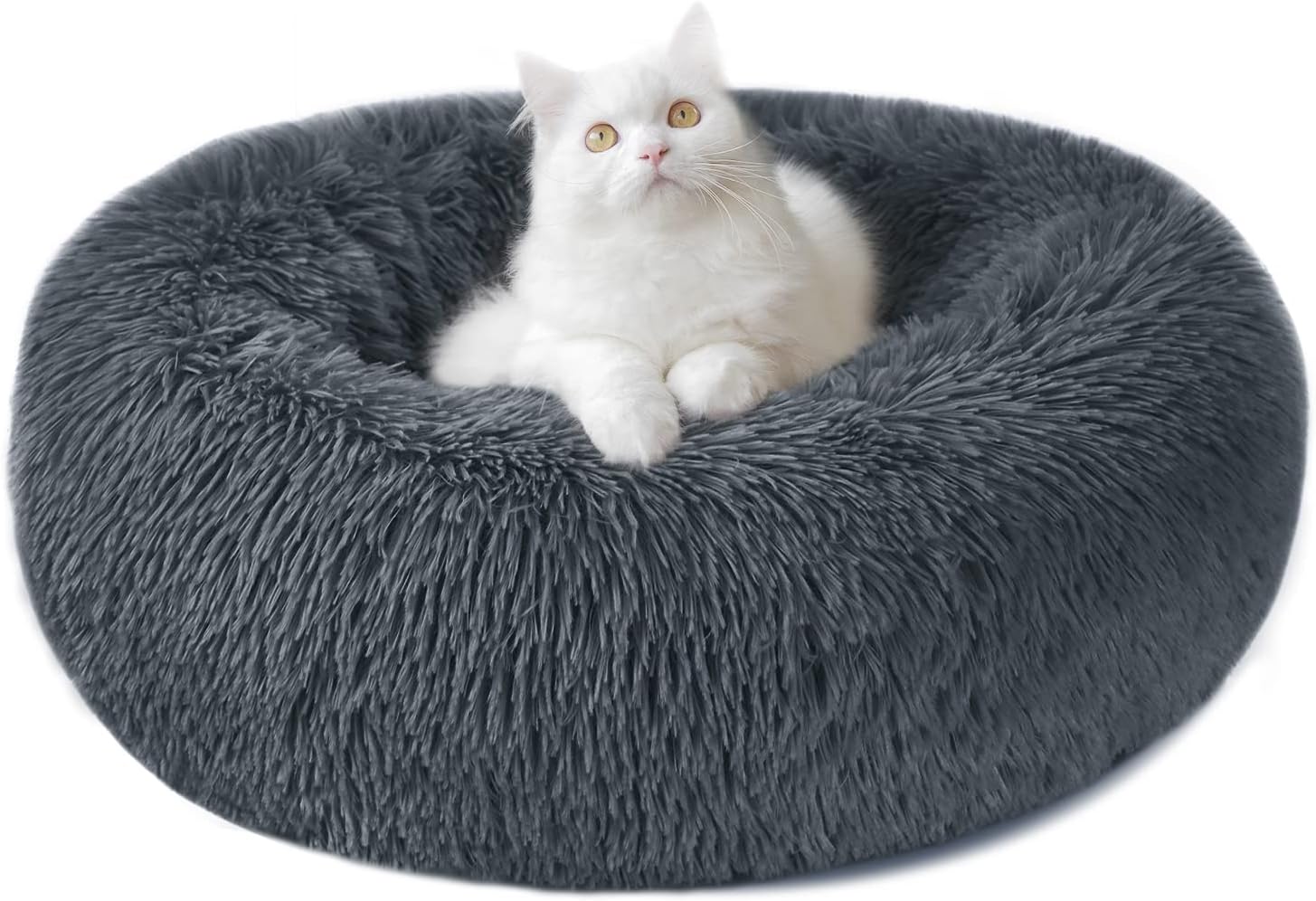 Thumbnail 6 de Nepfaivy Calming Dog & Cat Donut Bed (XL 70cm) in Dark Grey