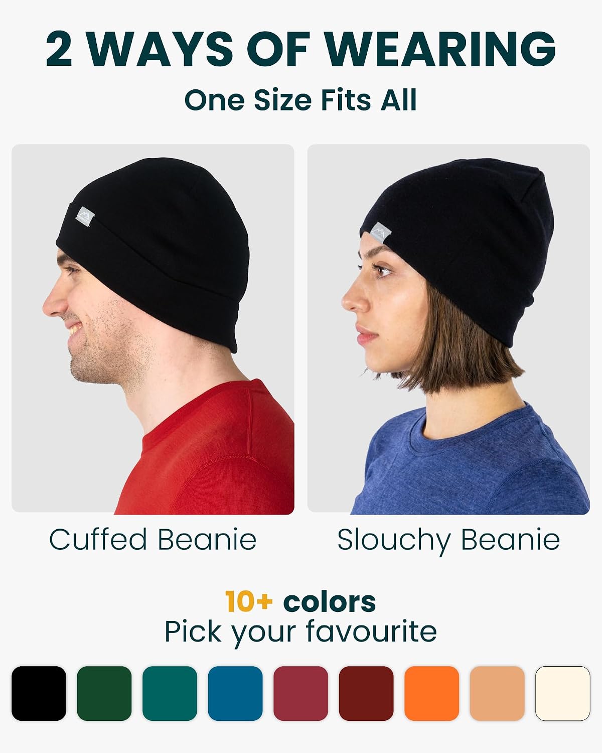 Detalle de Merino.tech Merino Wool Beanie and Socks Set, 250 gsm