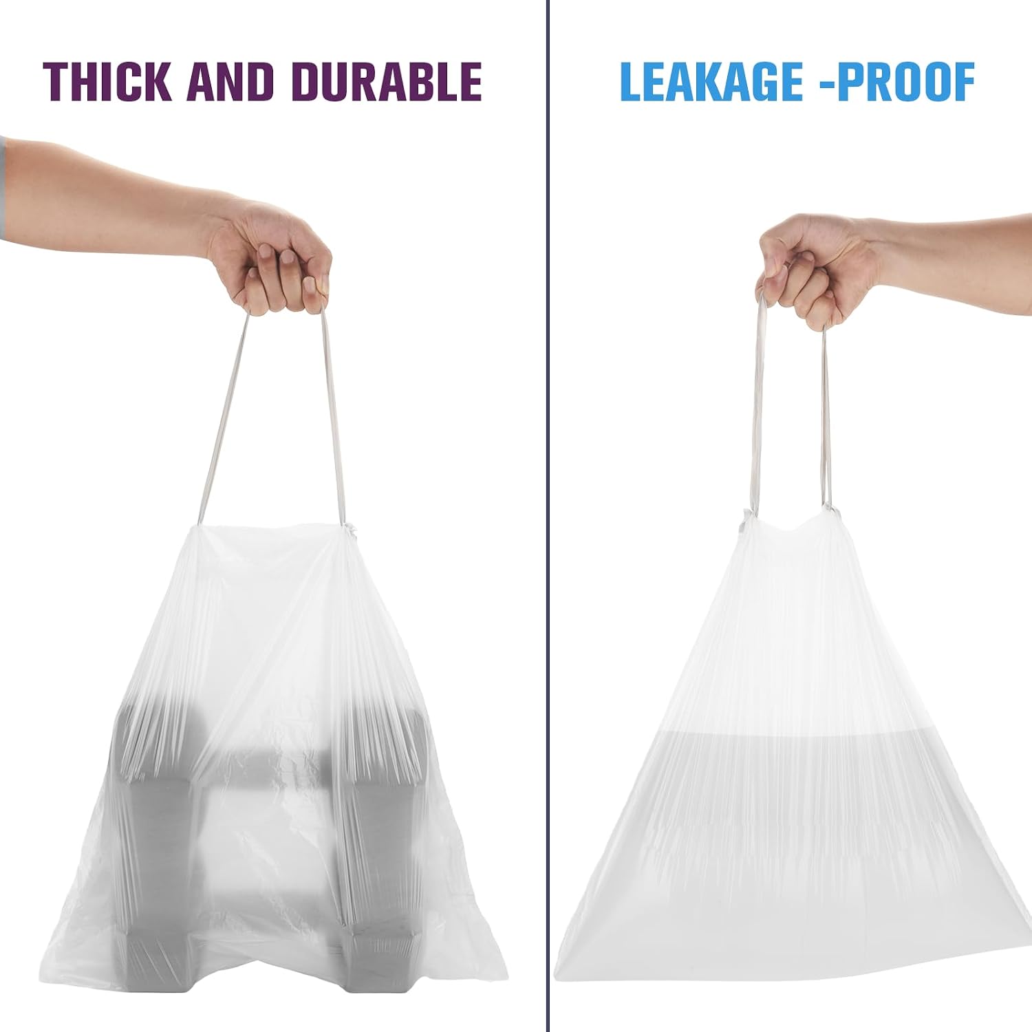 Thumbnail 3 de Heihaily 2.6-Gallon Heavy Duty Drawstring Trash Bags (60 Count) – Leak-Proof & Unscented