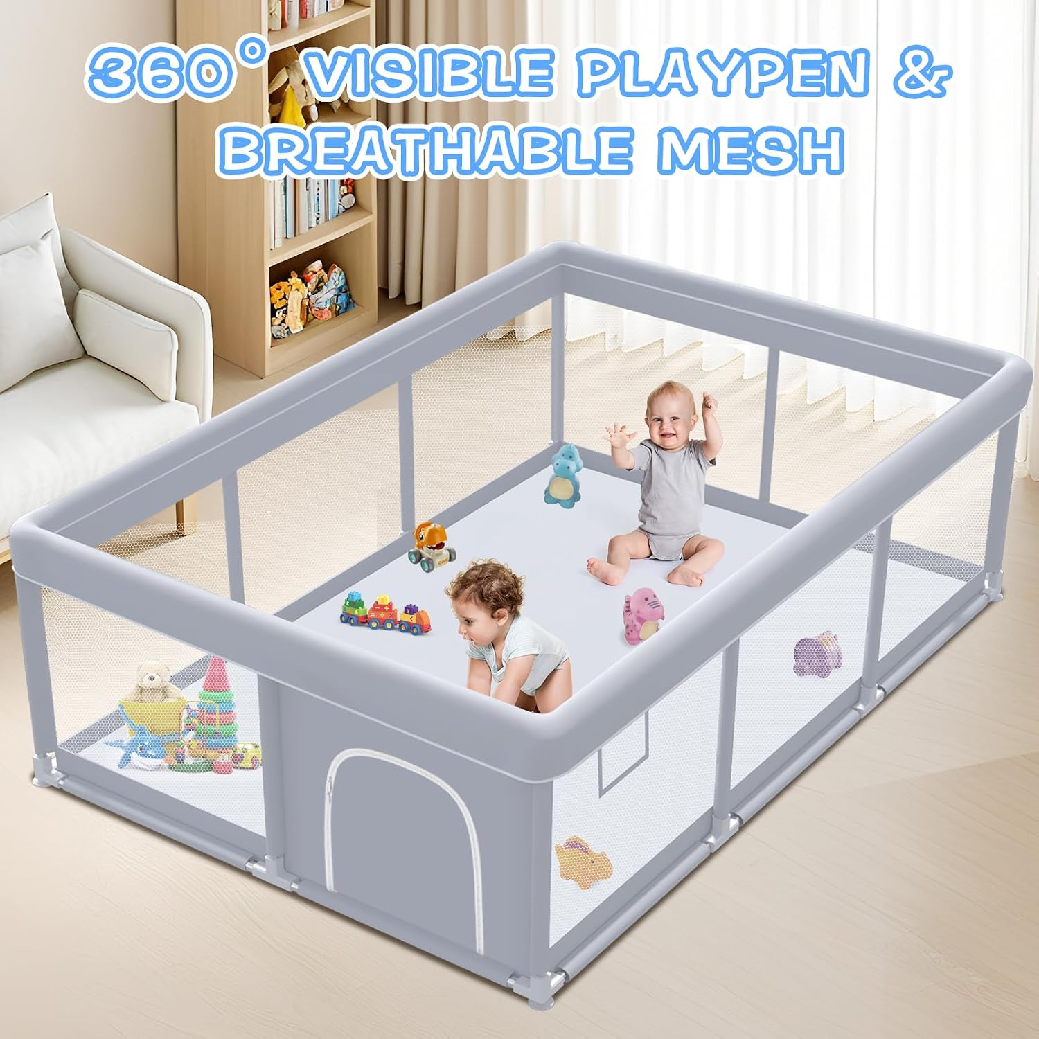 Thumbnail 5 de XVISHX Baby Playpen 74 x 50 Inch