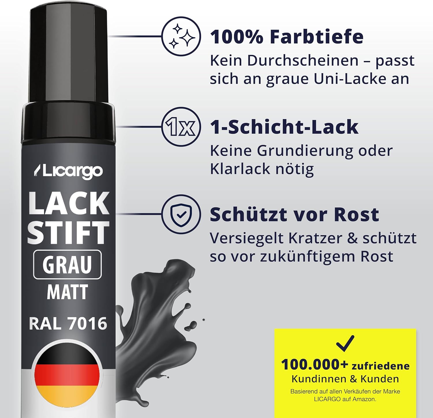 Thumbnail 4 de LICARGO Lackstift Anthrazit Grau Matt (RAL 7016) – präziser Reparaturlack für kleine Kratzer & Steinschläge