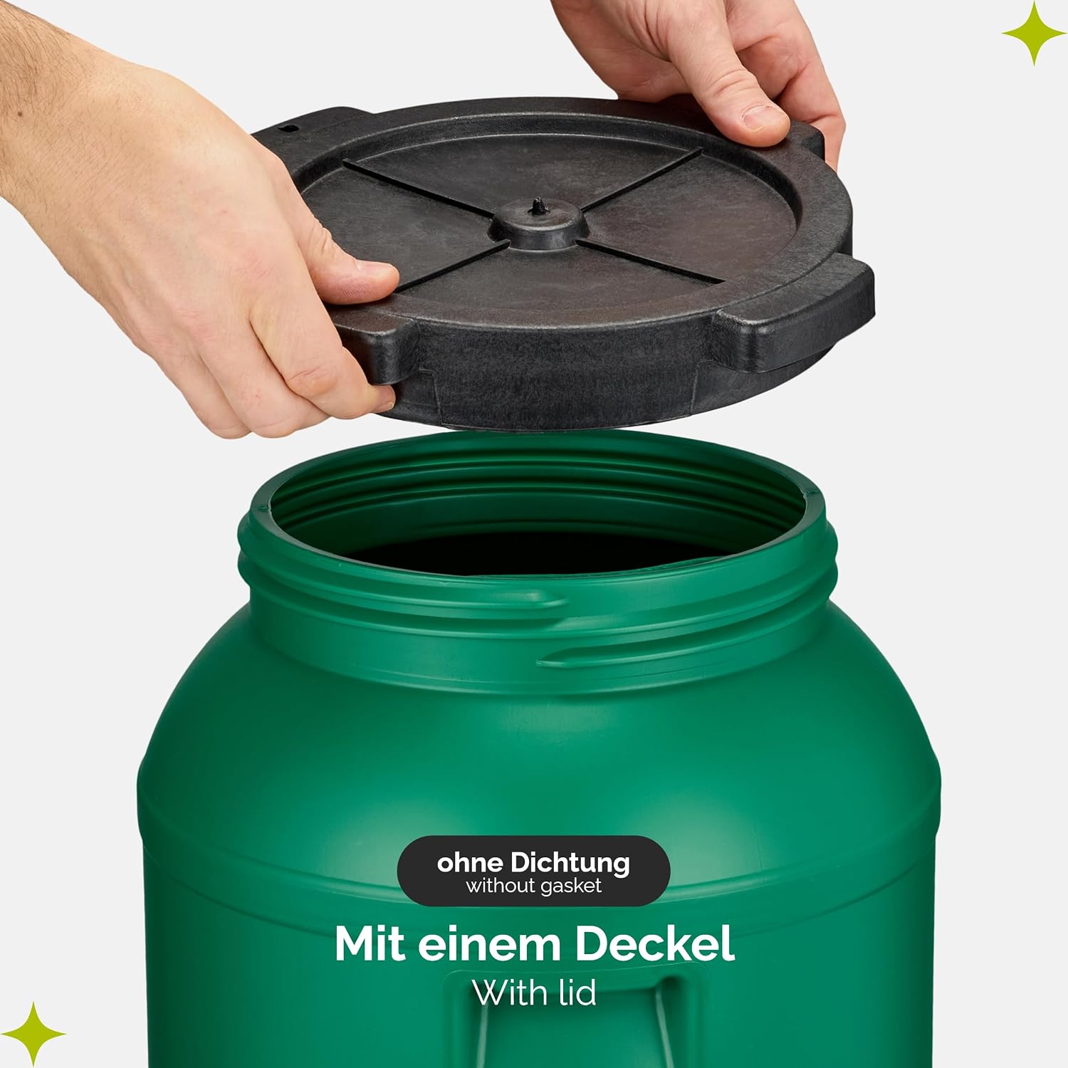 Thumbnail 2 de Garronda Weithalsfass 30 Liter Futtertonne mit Deckel ohne Dichtung (BPA-freies HDPE)
