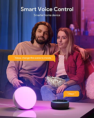 Detalle de Hifree Lampada da Comodino: lampada da tavolo smart con Alexa/Google Home, dimmerabile RGB e luce notturna tunable