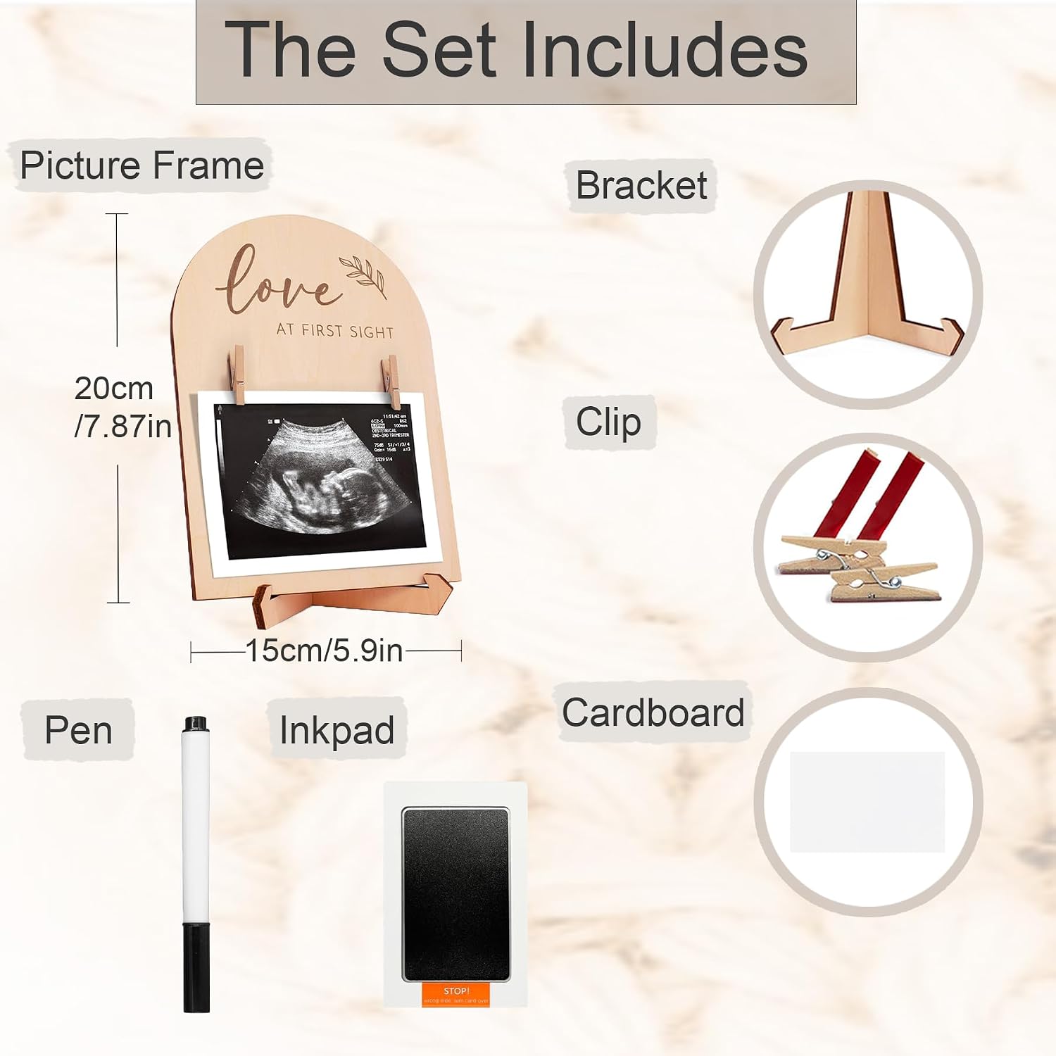 Detalle 2 de D-buy Baby Milestone Sign, Hardwood