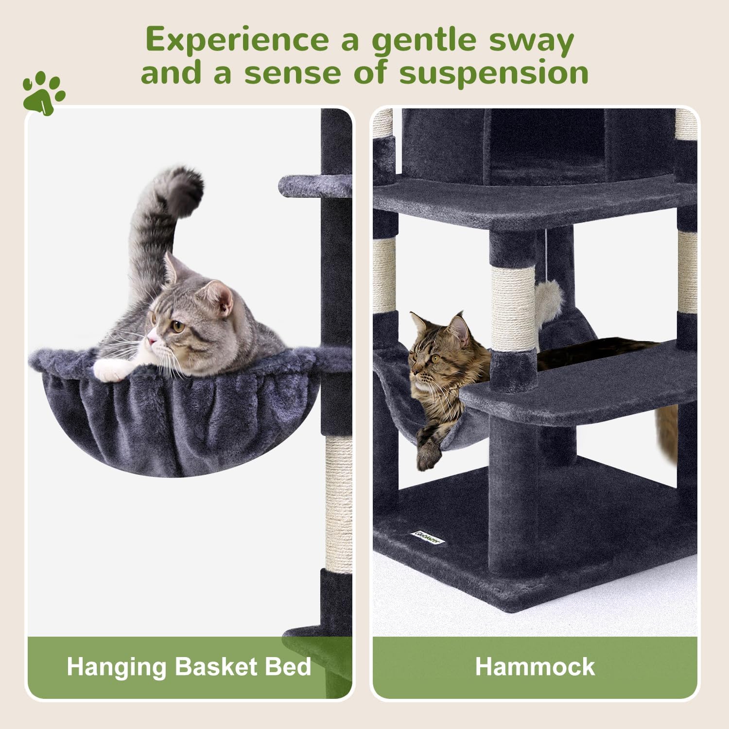 Detalle 1 de Globlazer C66 66-Inch Corner Cat Tree with Sisal Posts and Condos