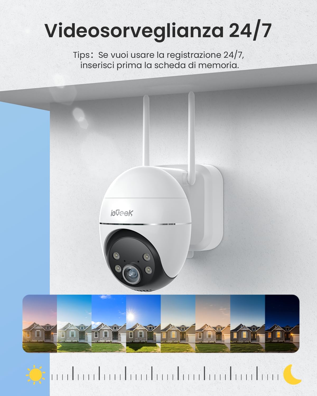 Thumbnail 1 de ieGeek S7 telecamera 2K Wi-Fi solare 360°