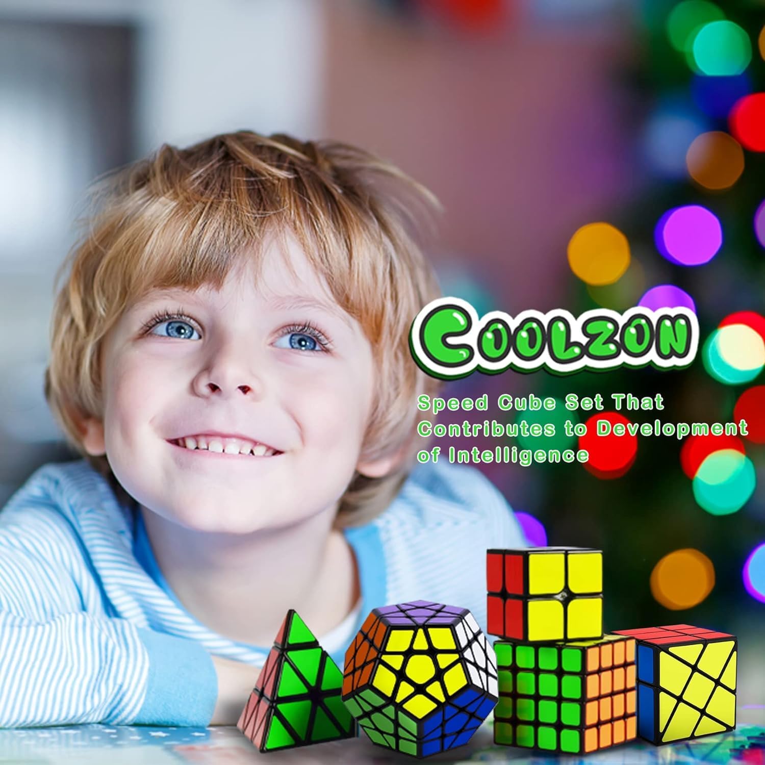 Thumbnail 4 de Coolzon Set di 5 cubi magici: 2x2, 4x4, Fenghuolun, Pyraminx e Megaminx