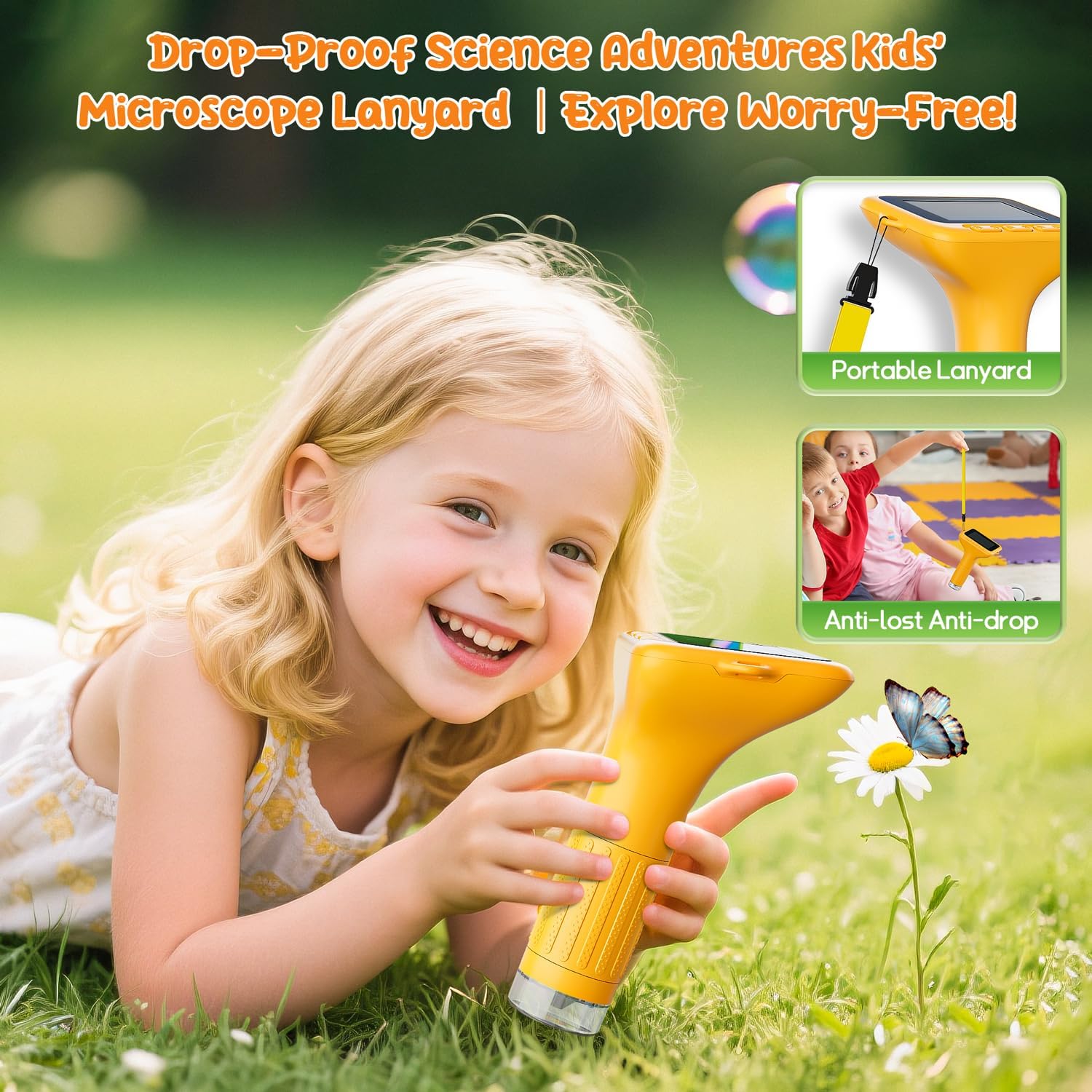 Thumbnail 4 de Microscope for Kids 3-inch Digital Handheld Microscope (1000X) with Adjustable LED Light – Yellow