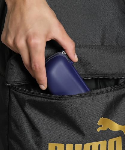 Detalle 1 de PUMA PHASE 091164, mochila unisex de gran capacidad en negro y dorado