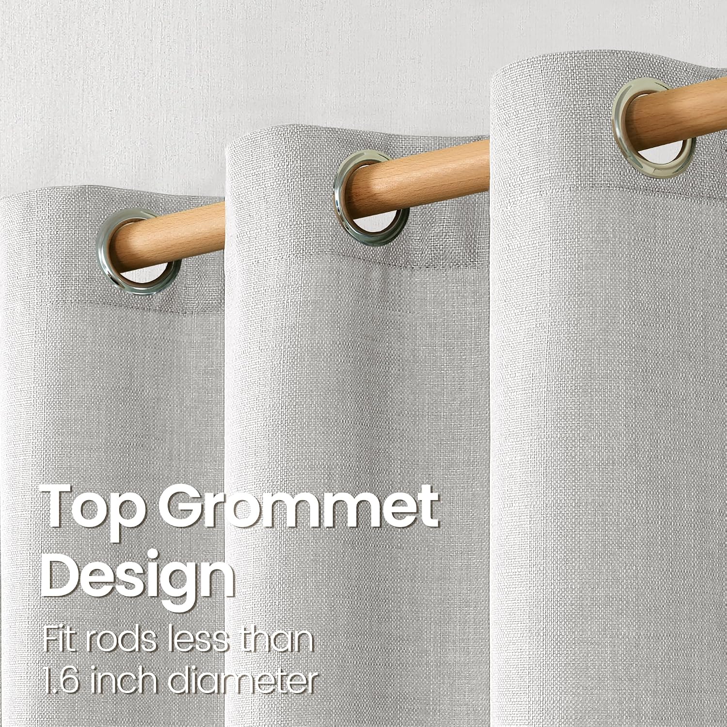 Detalle de BGment Linen Curtains 52 x 95 Inch