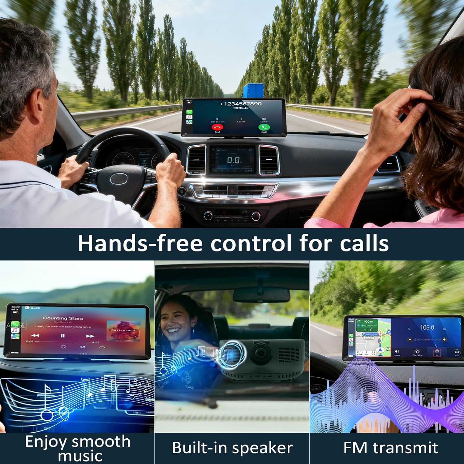 Thumbnail 6 de 8.1" HD Carplay Screen 2K Dash Cam