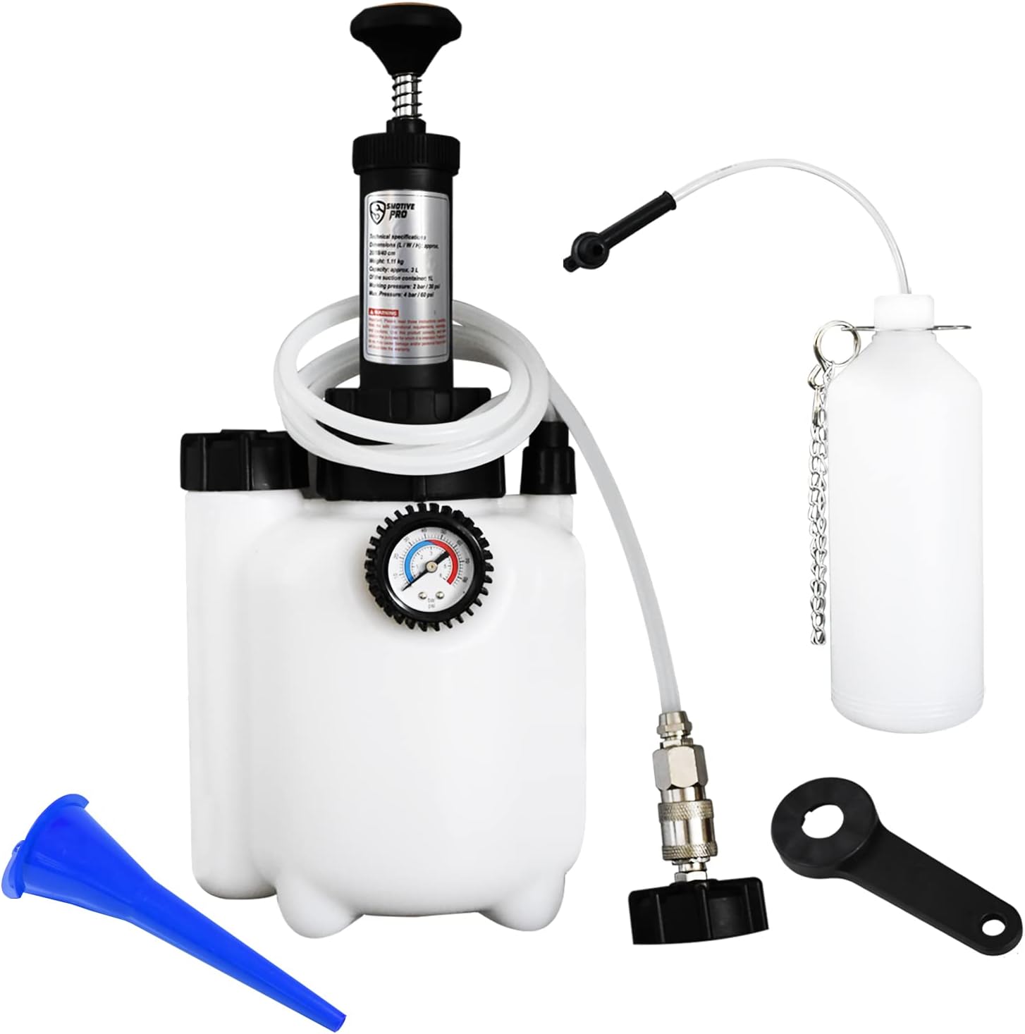 Thumbnail 6 de SMOTIVEPRO Brake Bleeding Kit: 3L Manual Bleeder with 1L Bottle and E20 Master Cylinder Adapter