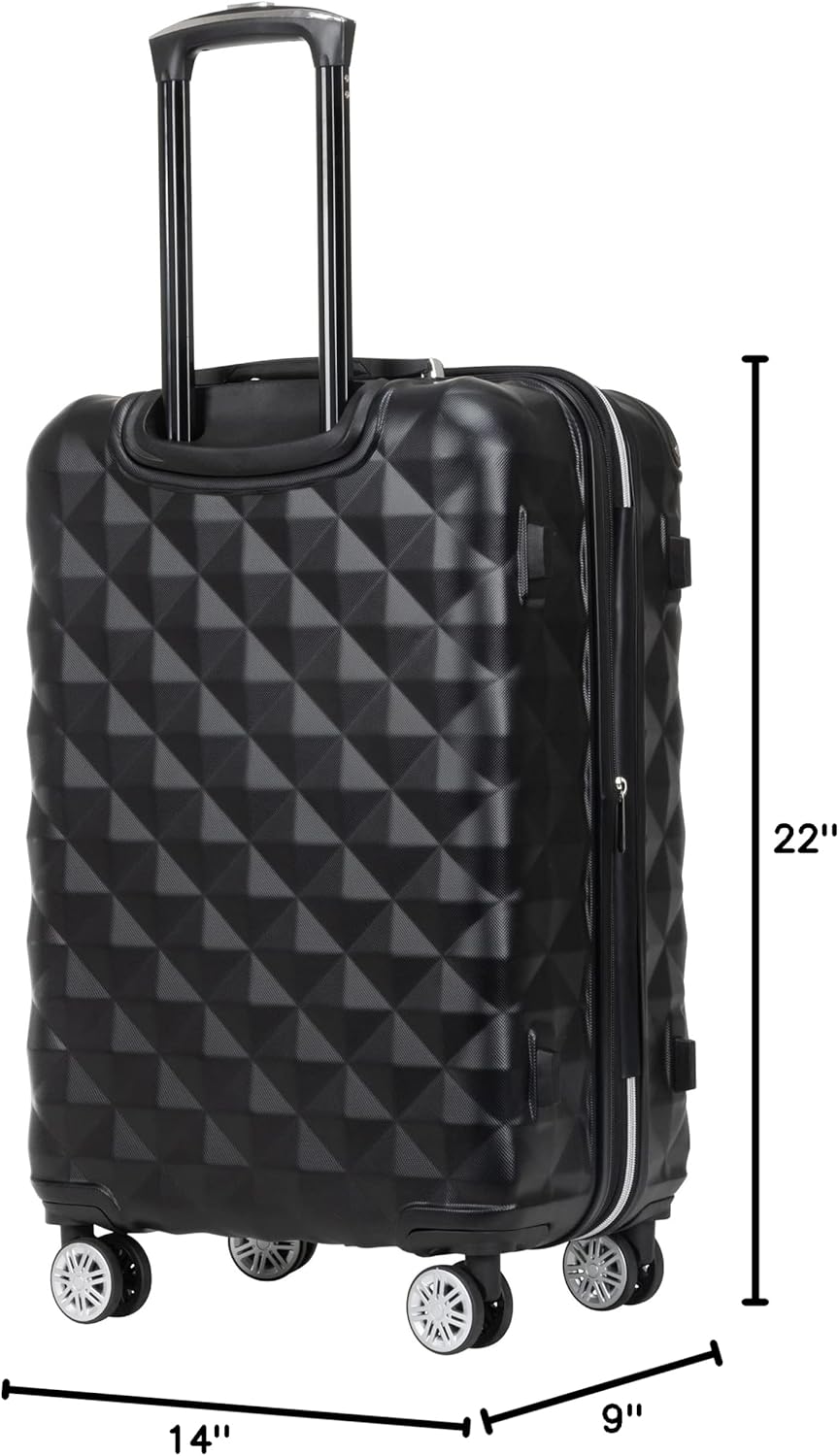 Thumbnail 6 de Kenneth Cole REACTION Diamond Tower Collection Lightweight Hardside Expandable 8-Wheel Spinner Luggage (24-Inch), Black