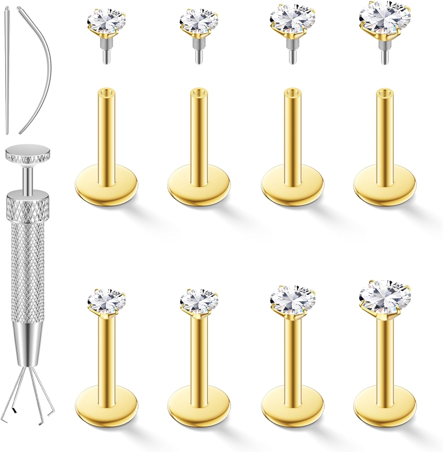 Thumbnail 6 de Flat-Back Stud Earrings, 316L Surgical Steel