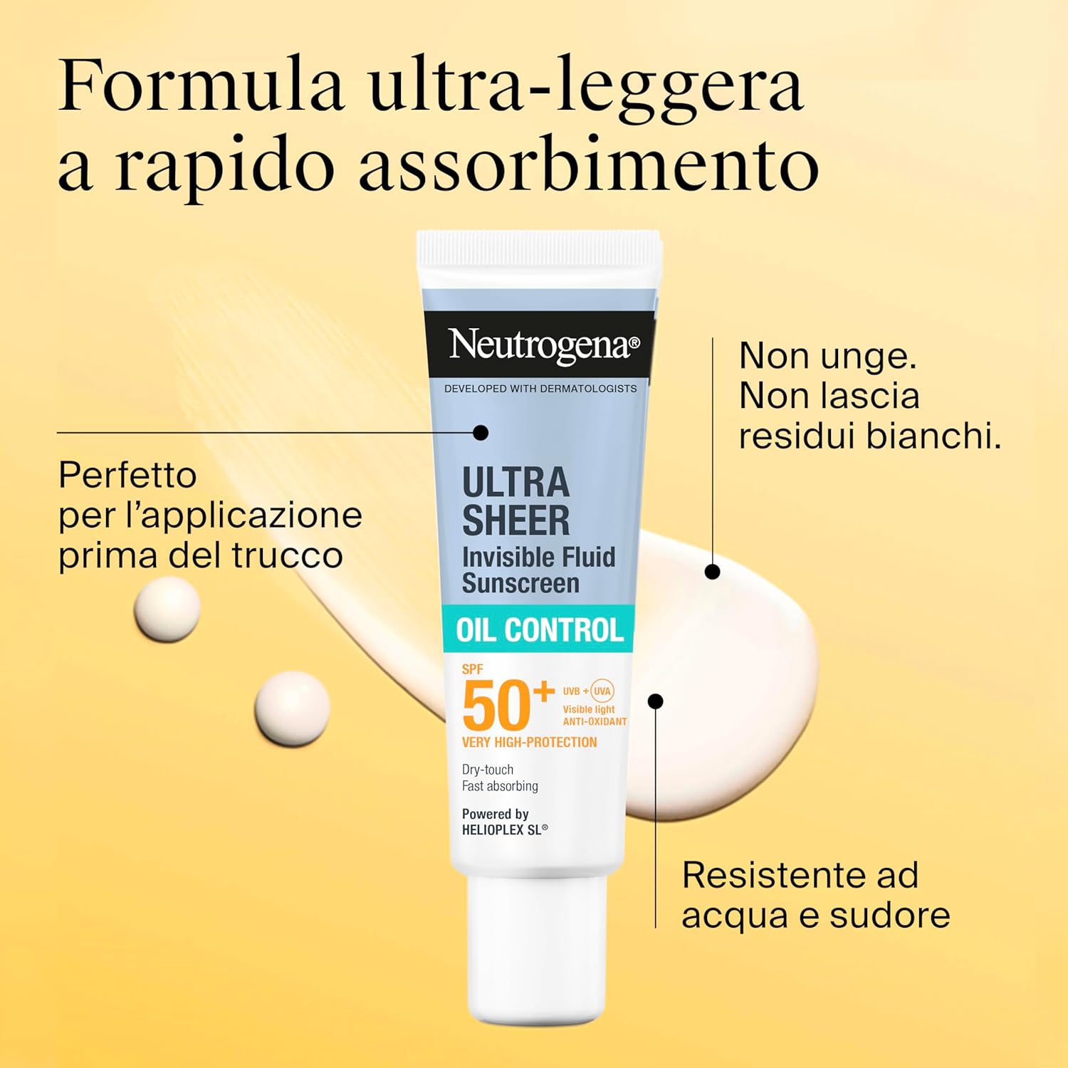 Thumbnail 2 de Neutrogena Ultra Sheer Fluido Invisibile Oil Control SPF50+ (50 ml) – crema solare viso pelle grassa senza profumo