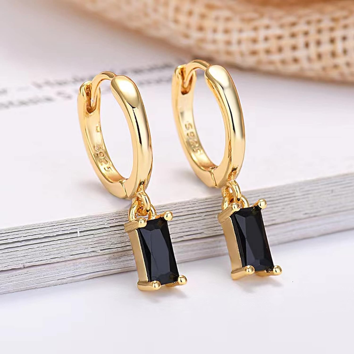 Thumbnail 4 de Orecchini a cerchio con pendenti oro 14K (2 paia) per donna, bambina e uomo