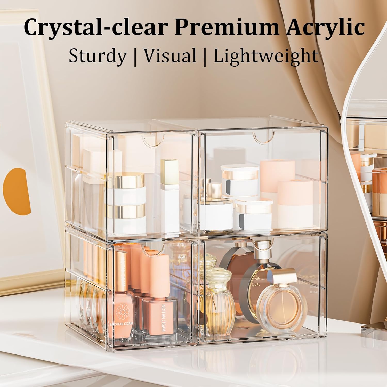 Thumbnail 2 de SortNStore Make Up Organizer mit 4 Schubladen 2er-Set Acryl 🗂
