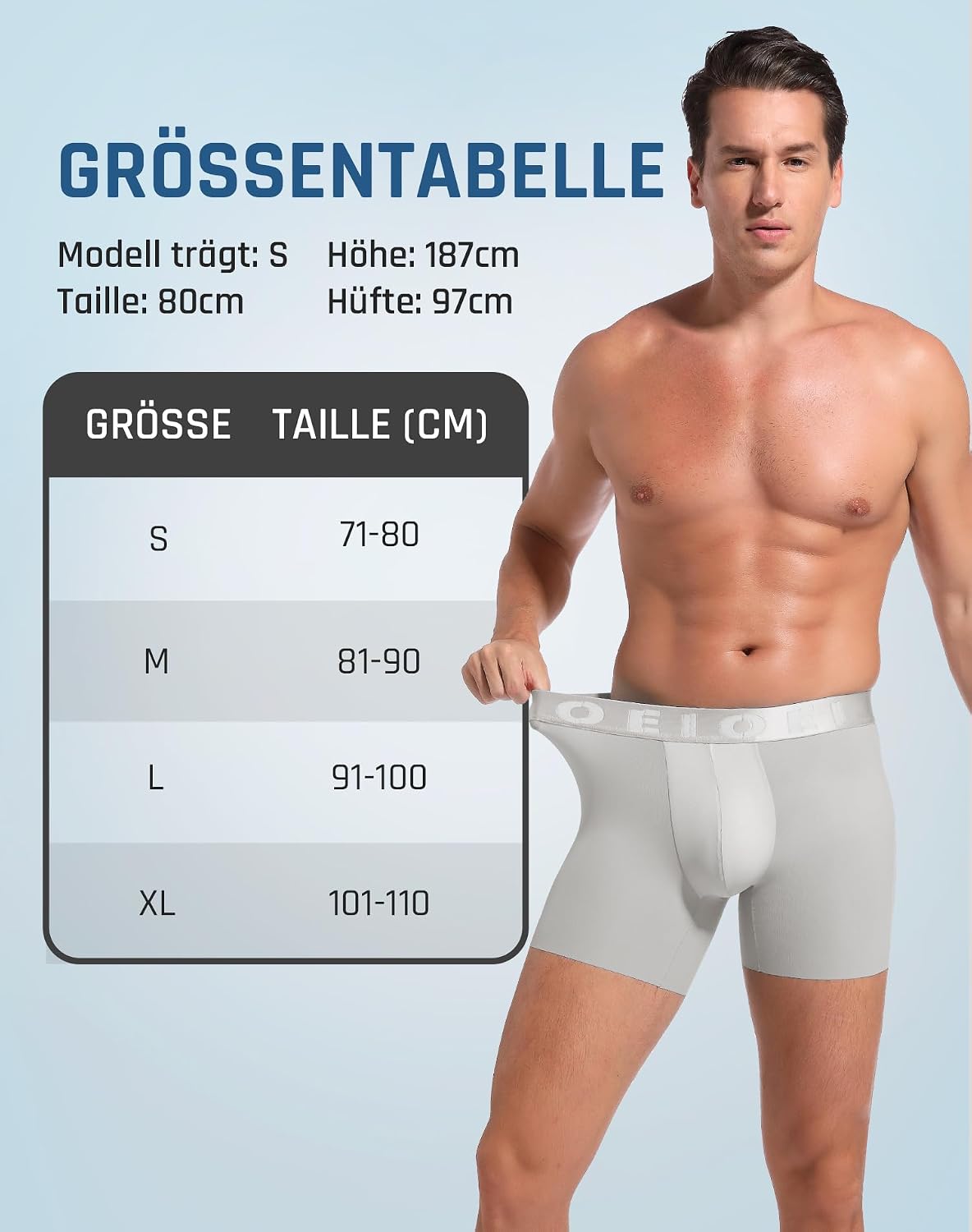 Thumbnail 6 de OEIOEI Boxershorts Herren – Eisseide, Schnelltrocknend, 3er Pack