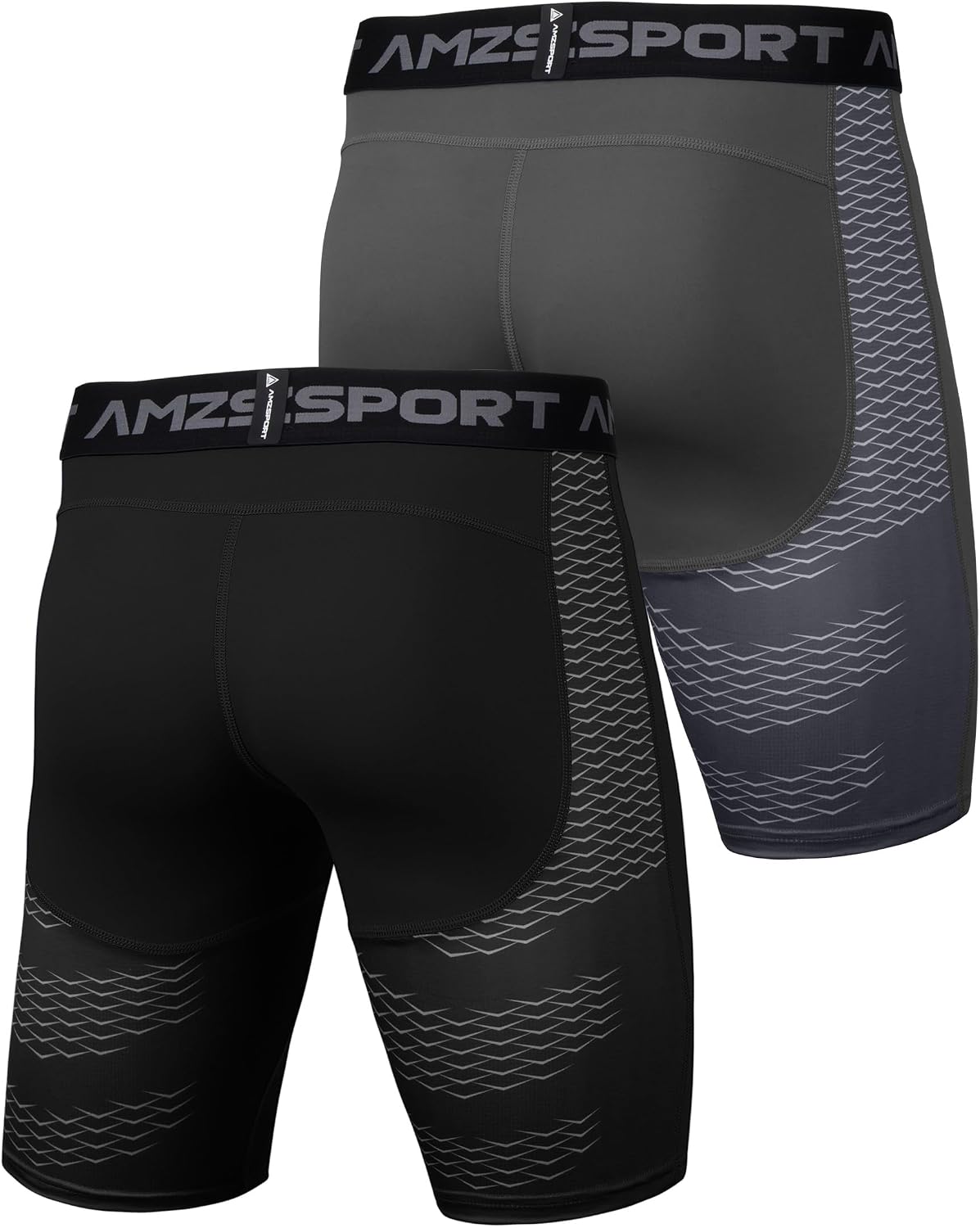 Detalle de AMZSPORT set 1/2/3 pantaloncini da compressione uomo per palestra e running