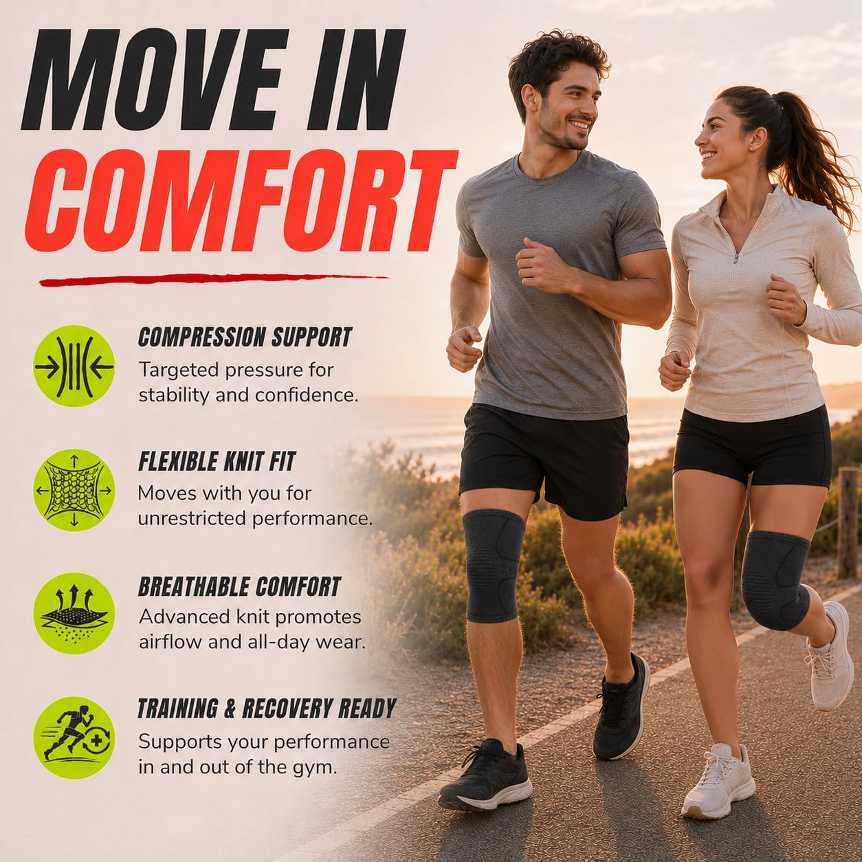 Thumbnail 1 de UFlex Knee Compression Sleeve Nylon Blend