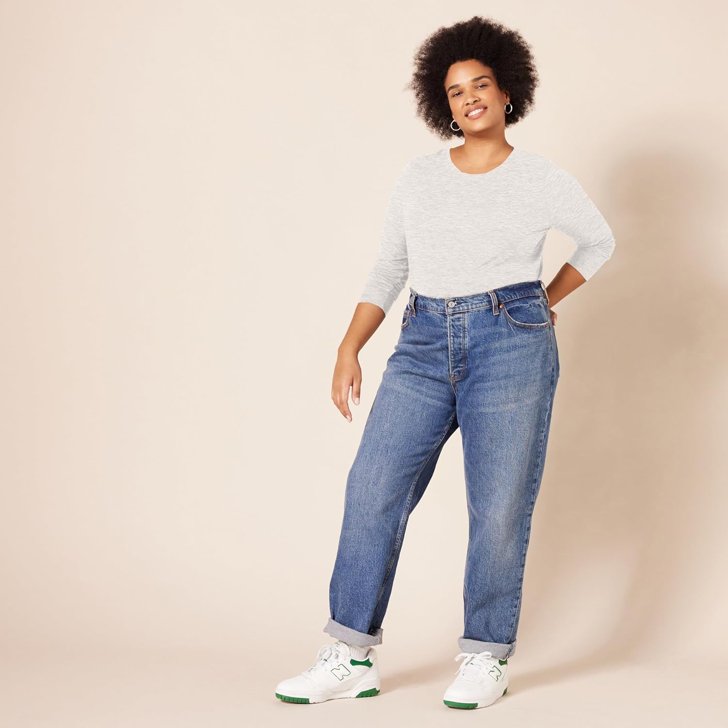 Thumbnail 6 de Amazon Essentials T-shirt manches longues femme col rond coupe classique (grande taille)
