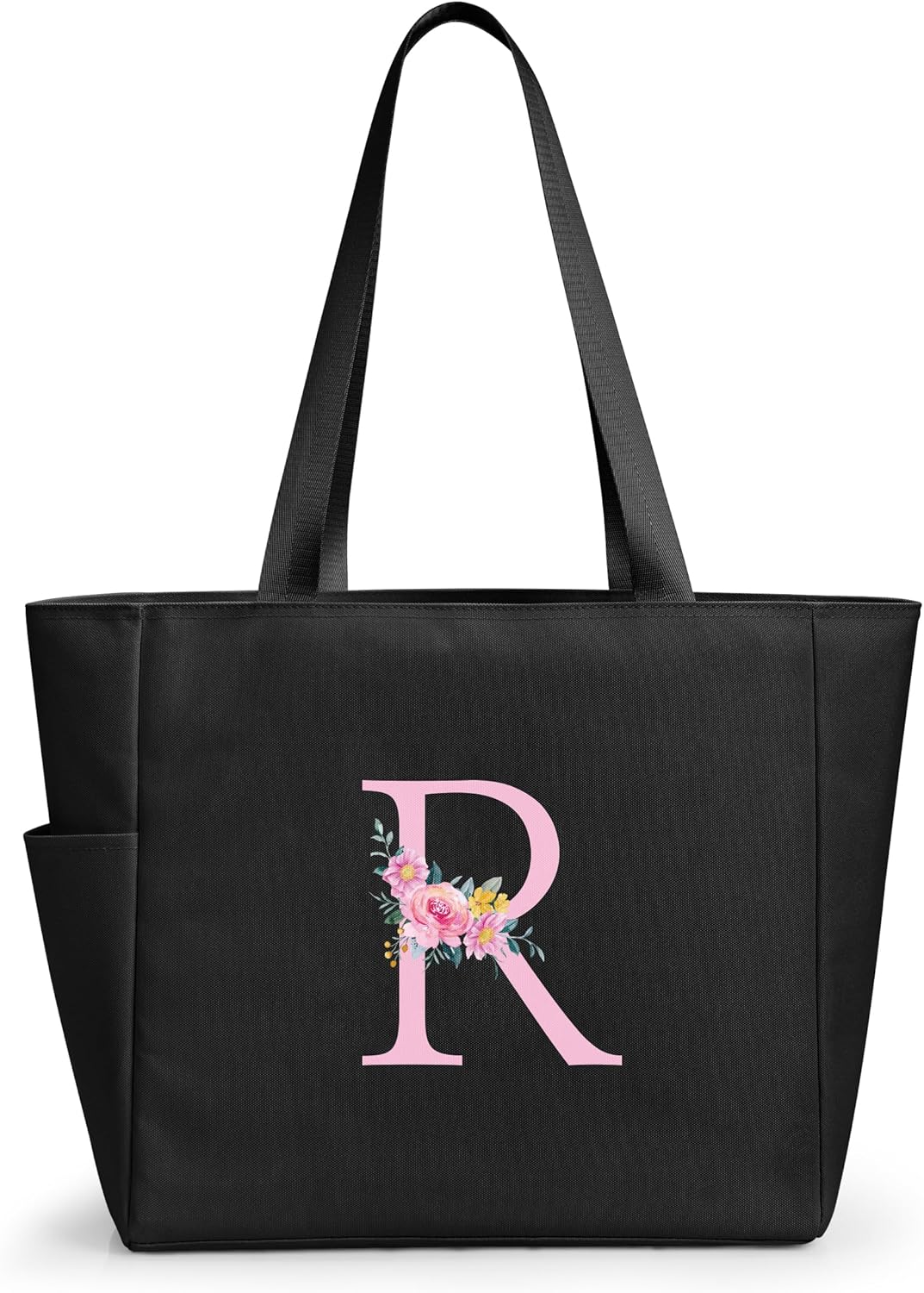 Detalle de KALIDI Personalized Tote Bag with Zipper: A practical A–Z initials carryall for everyday use