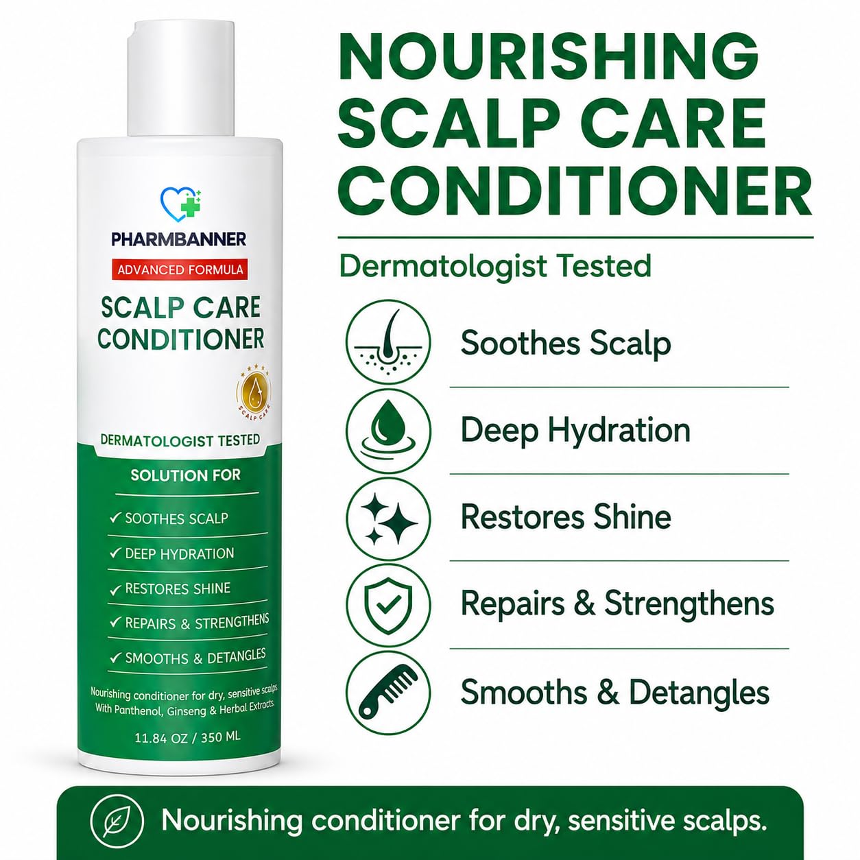 Detalle de PHARMBANNER Anti-Fungal Shampoo and Conditioner Set with Tea Tree & Argan Oil for Scalp Relief