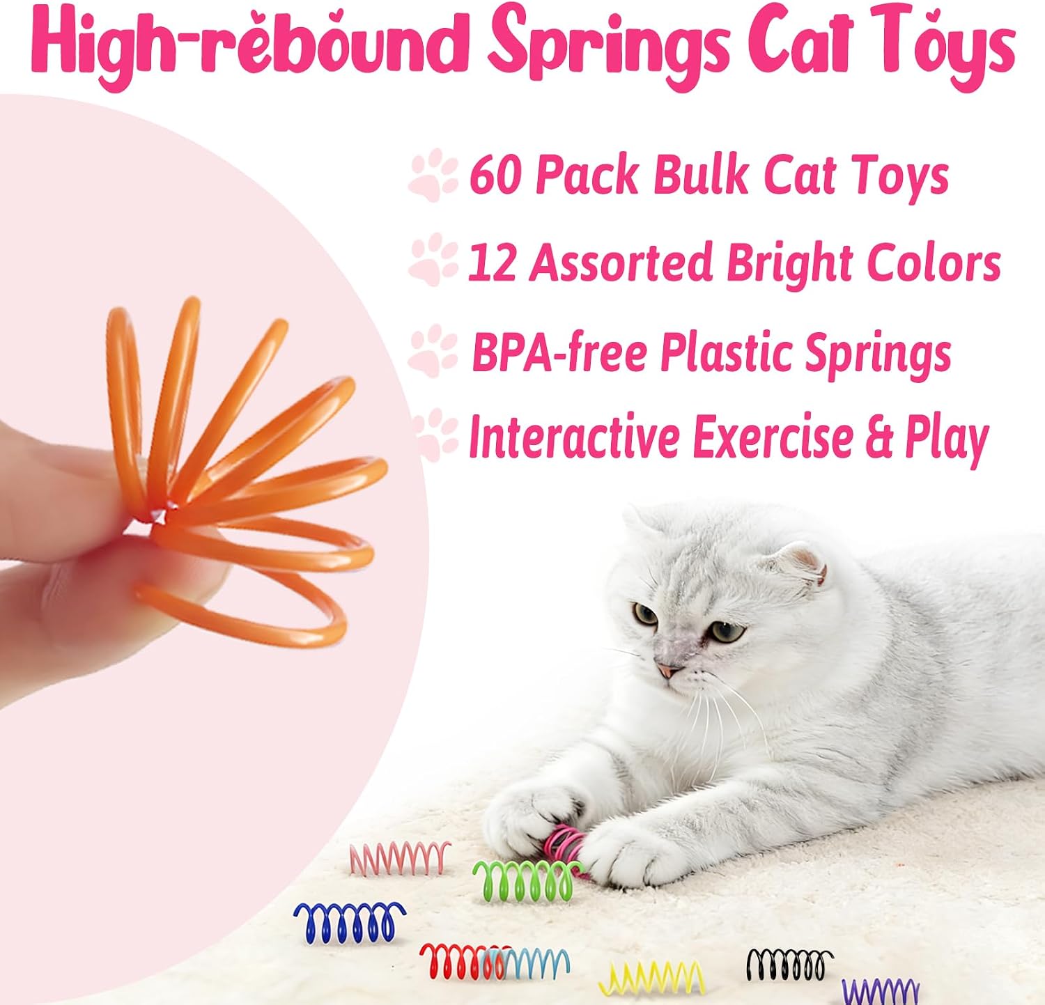 Detalle 2 de Cat spring toys, 60-pack