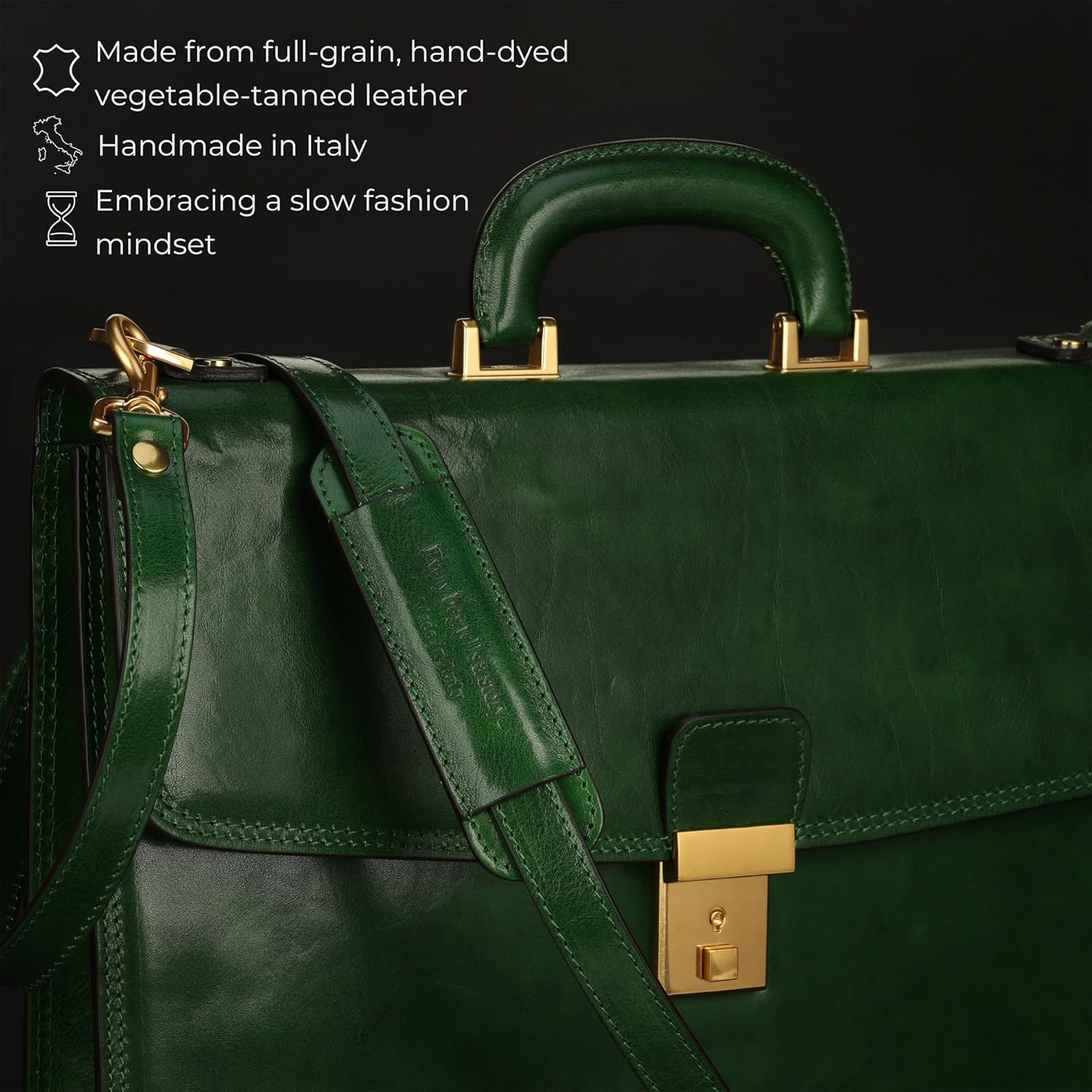 Thumbnail 3 de Time Resistance Leather Briefcase: Full Grain Handmade Attache for Everyday Professionals