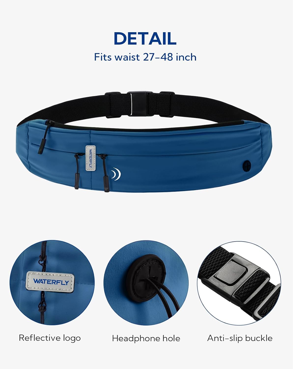 Detalle de Waterfly Running Belt Bum Bag waist pack for marathon, jogging and gym workouts