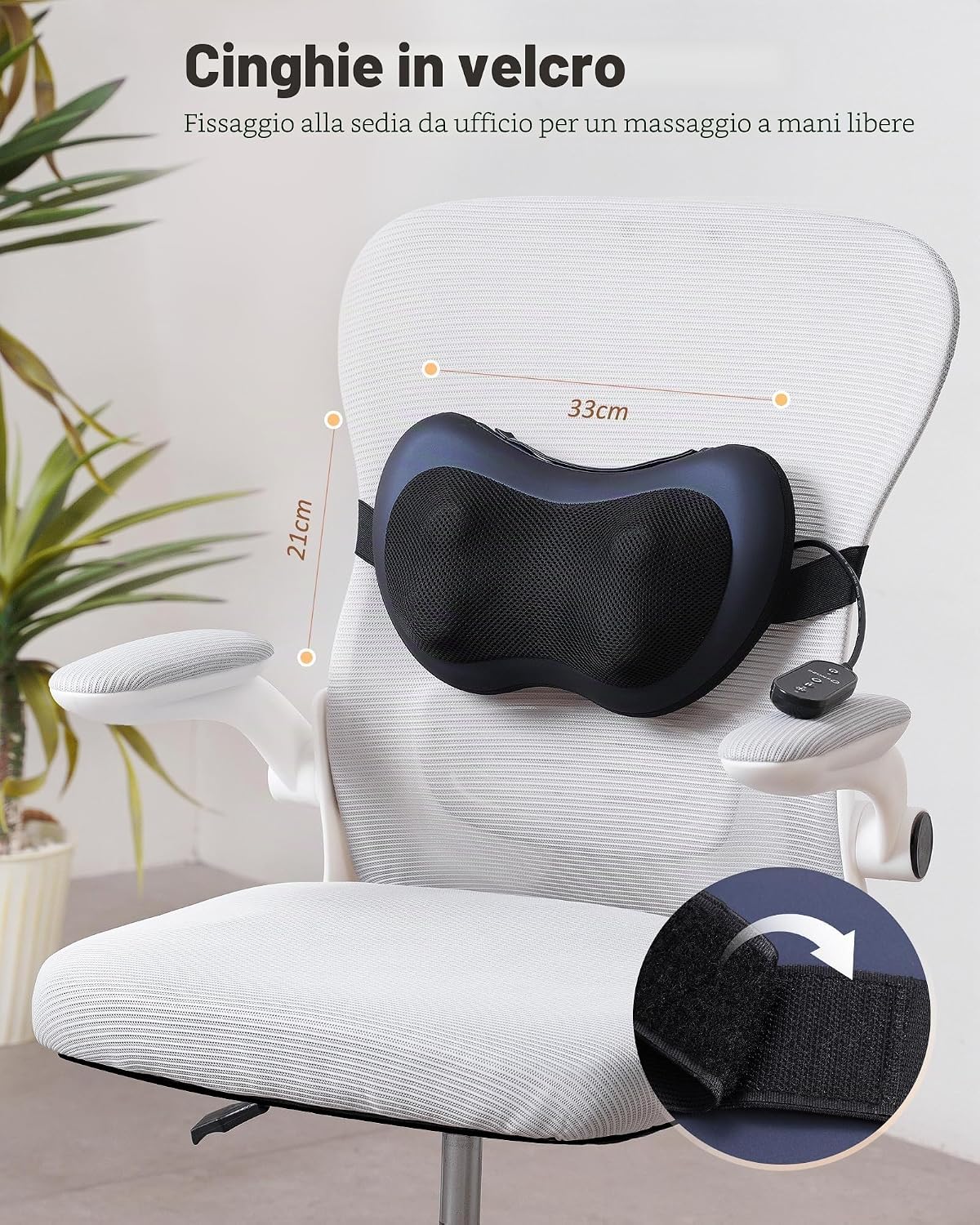 Detalle de KNQZE Massaggiatore per collo con calore e testine 3D: comfort mirato per spalle, collo e schiena